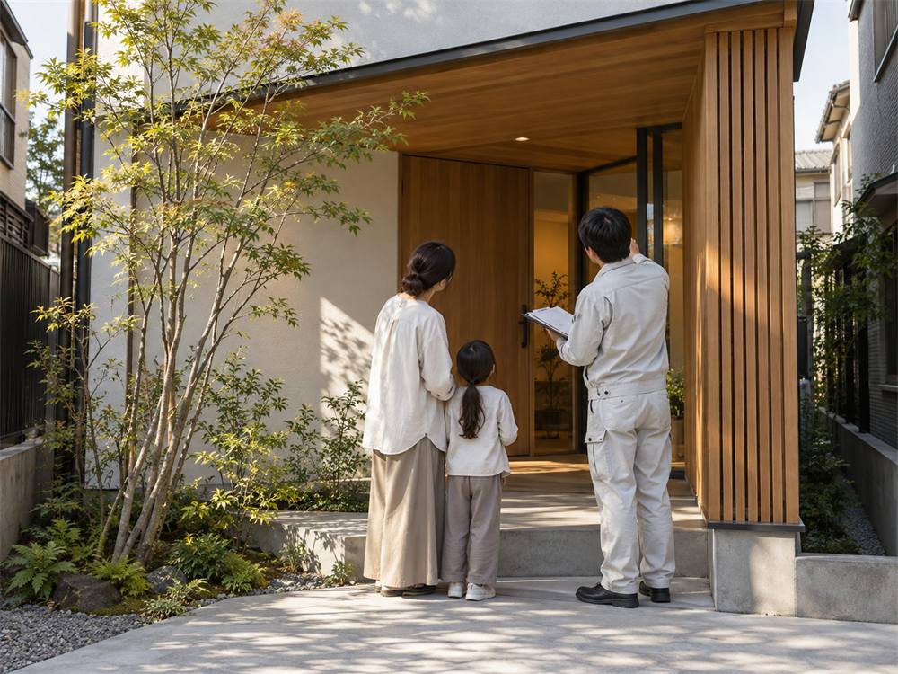完成後の住まいを点検に訪れた建築士
